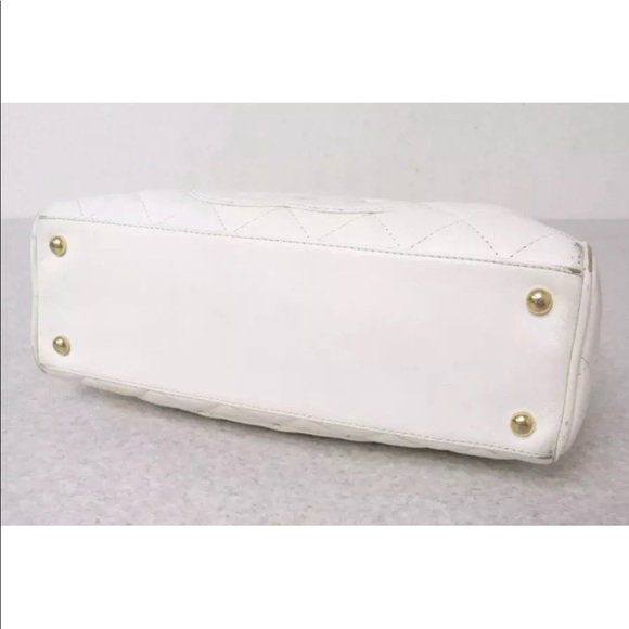 Chanel Mini White Quilted Caviar CC Tote Bag - Picture 7 of 8